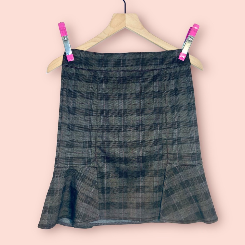 Max Studio Pull-On Plaid Skirt